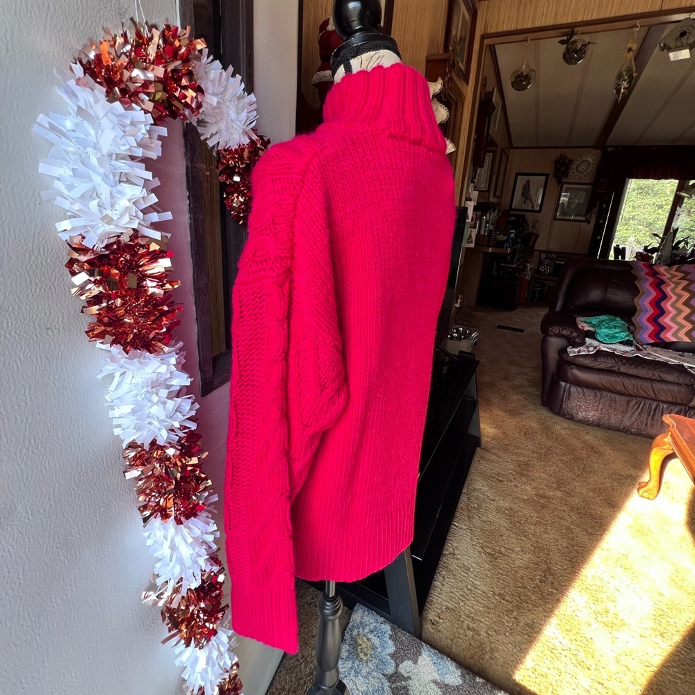 NWT FRENCH CONNECTION Nissa Chunky Cable-Knit Sweater Wool Blend. - Picture 8 of 15